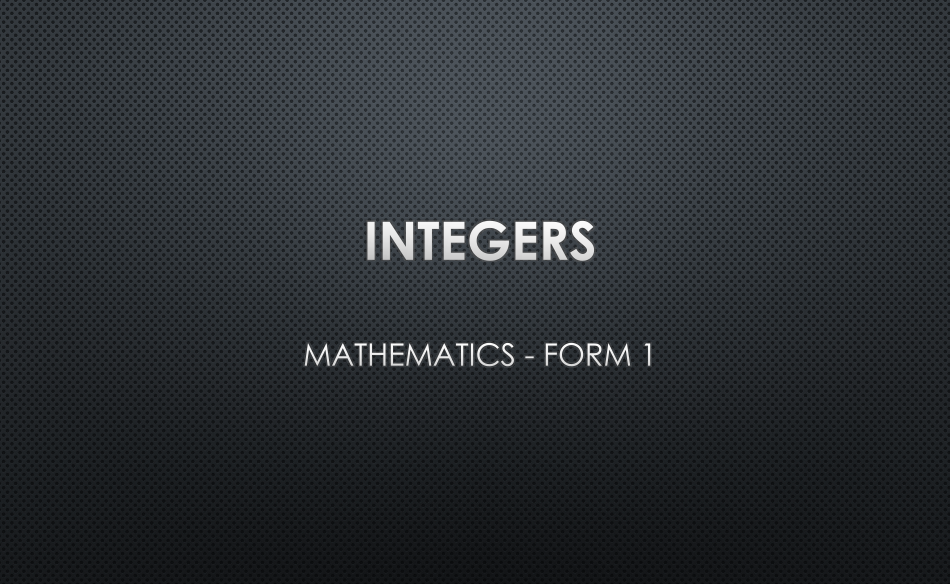 INTEGERS